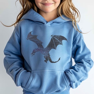 Cosmic Dragon Kids Hoodie, Galaxy Dragon Hoodie Kids Birthday Hoodie Dragon Girl Toddler Sweatshirt Youth Hoodie Dragon Gifts for Kids