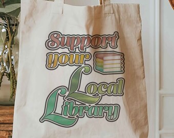 Library Tote Bag, Book Lover Gift Library Bag Book Reusable Bag Bookworm Librarian Gifts Bookish Tote Bag Reader Gift