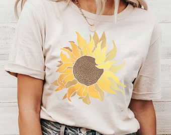 Sunflower Shirt, Flower TShirt for Women Mothers Day Shirt Wildflower Summer Sunflower Gifts For Her Mother's Day Gift Flower Tee