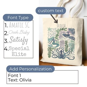 Ocean Tote Bag – Ocean Lover Gift Mermaid Tote Whale Tote bag Ocean Bag Summer Beach Tote Bag Sea Turtle Beach Bag Ocean Theme Gifts Mermaid - Custom