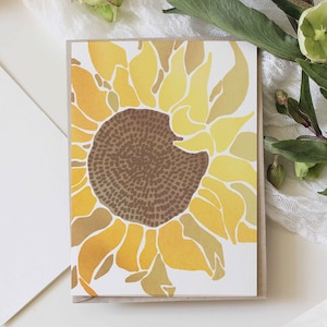 Carte de tournesol imprimable, carte imprimable d'anniversaire florale, carte numérique de tournesol aquarelle pour la fête des mères, carte de voeux à téléchargement immédiat
