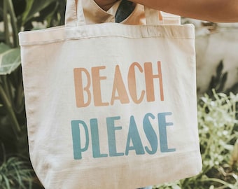 Beach Please Tote Bag, Funny Tote Bag Summer Beach Bag Vacation Girls Trip Canvas Shoulder Bag Beach Bachelorette Party Gift Bag