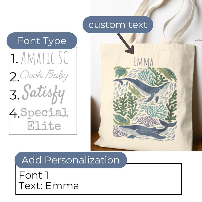Ocean Tote Bag – Ocean Lover Gift Mermaid Tote Whale Tote bag Ocean Bag Summer Beach Tote Bag Sea Turtle Beach Bag Ocean Theme Gifts Sea Turtle - Custom