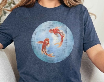 Koi Fish Shirt, Koi Shirt Zen Gifts Japanese Koi TShirt Koi Graphic Tee Streetwear Koi Fish Gifts Asian Style Clothing