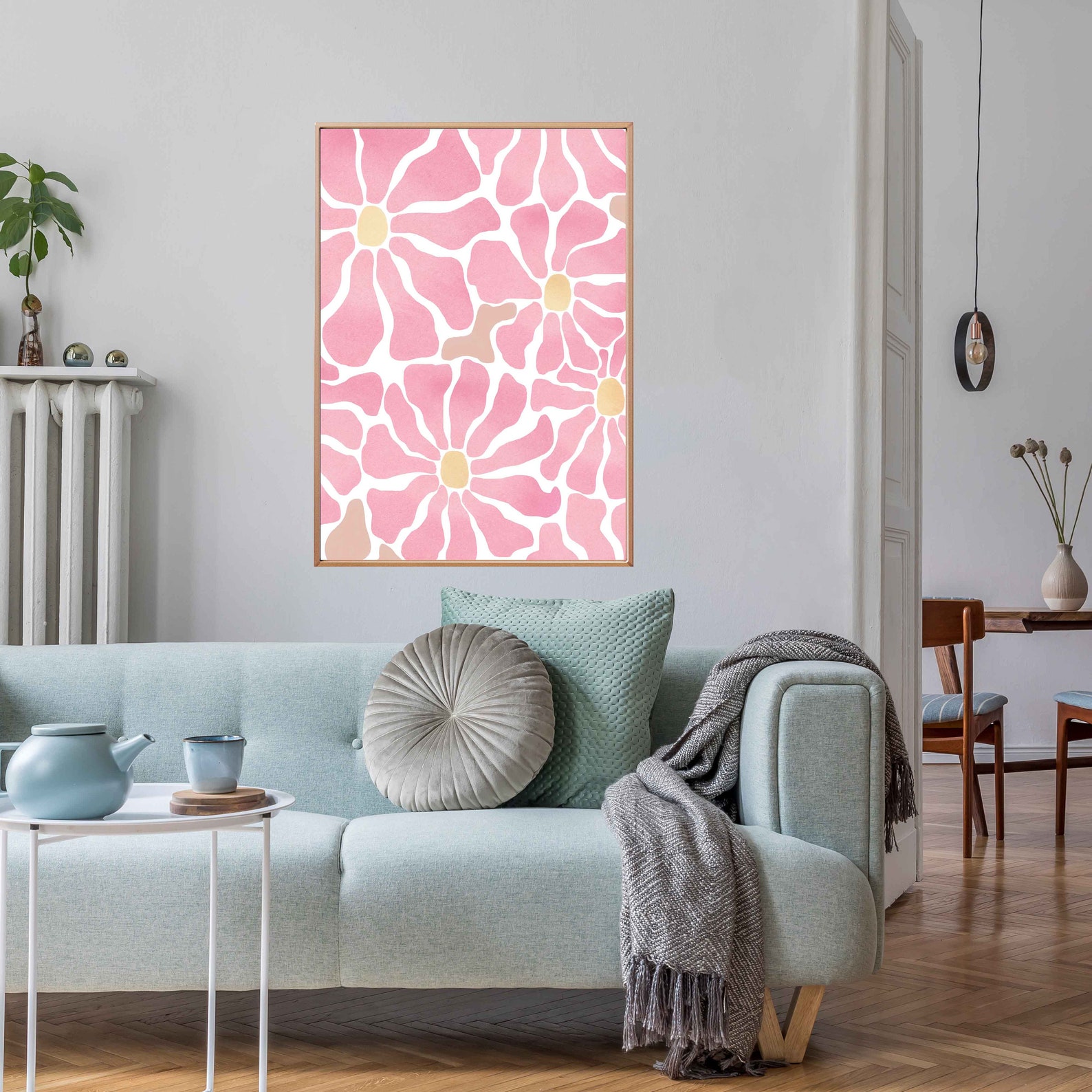 Pink Flower Print Pink Printable Wall Art Flower Market - Etsy