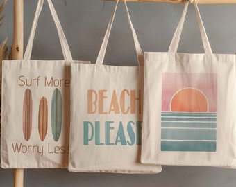 Beach Tote Bags, Summer Beach Bag Vacation Girls Trip Gift Surf Tote Bag Beach Please Bachelorette Party Gift Sunset Lovers Bag