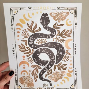 Celestial Wall Art, Mystical Animal Art Print Tarot Cat Poster Celestial Dragon Dorm Wall Art Watercolor Teen Desk Decor Moon Phase Print Bild 11