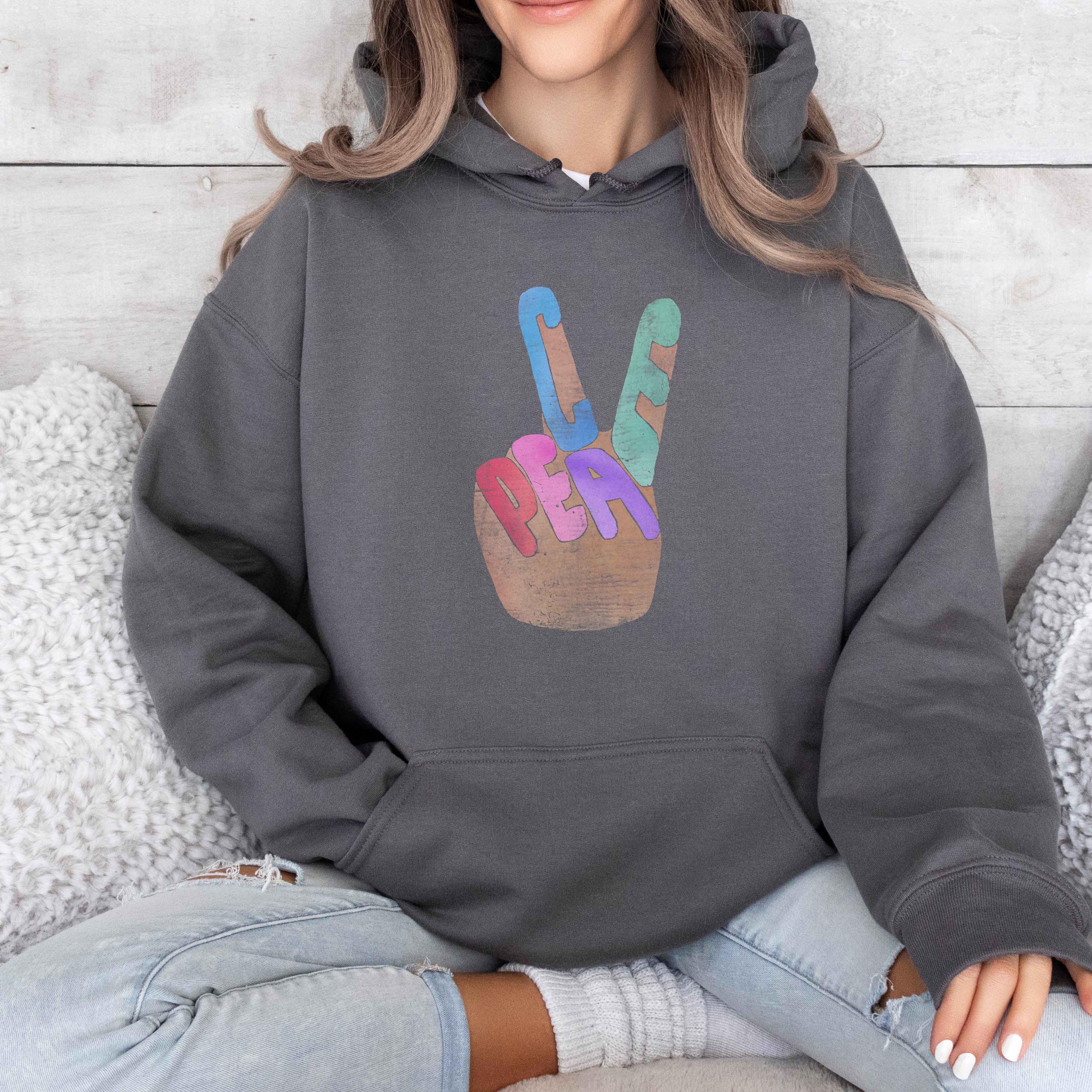 Peace Love Vegan Unisexe Hoodie; Sweat à capuche végétalien, cadeaux végétaliens pour elle: cadeau à base de plantes pour lui, sweat à capuche pour les droits des animaux - France