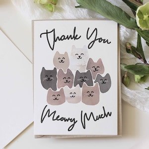 Katze Danke Karte druckbare, Veterinär druckbare Danke Karte mit Kätzchen Aquarell Katzen digitale Karte Instant Download Katzenkarte
