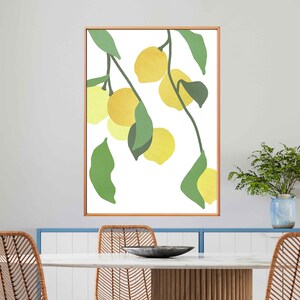 Citroen digitale print, citrus keuken muur kunst fruit afdrukbare minimalistische muur kunst eetkamer poster citroenen downloadbare kunst afbeelding 4
