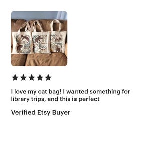 Bolsa de gato: bolsa de regalo original para amantes de los gatos, divertida bolsa de libros con gatos, reutilizable, ideal para gatos y libros, y para la compra de gatos y plantas. imagen 3
