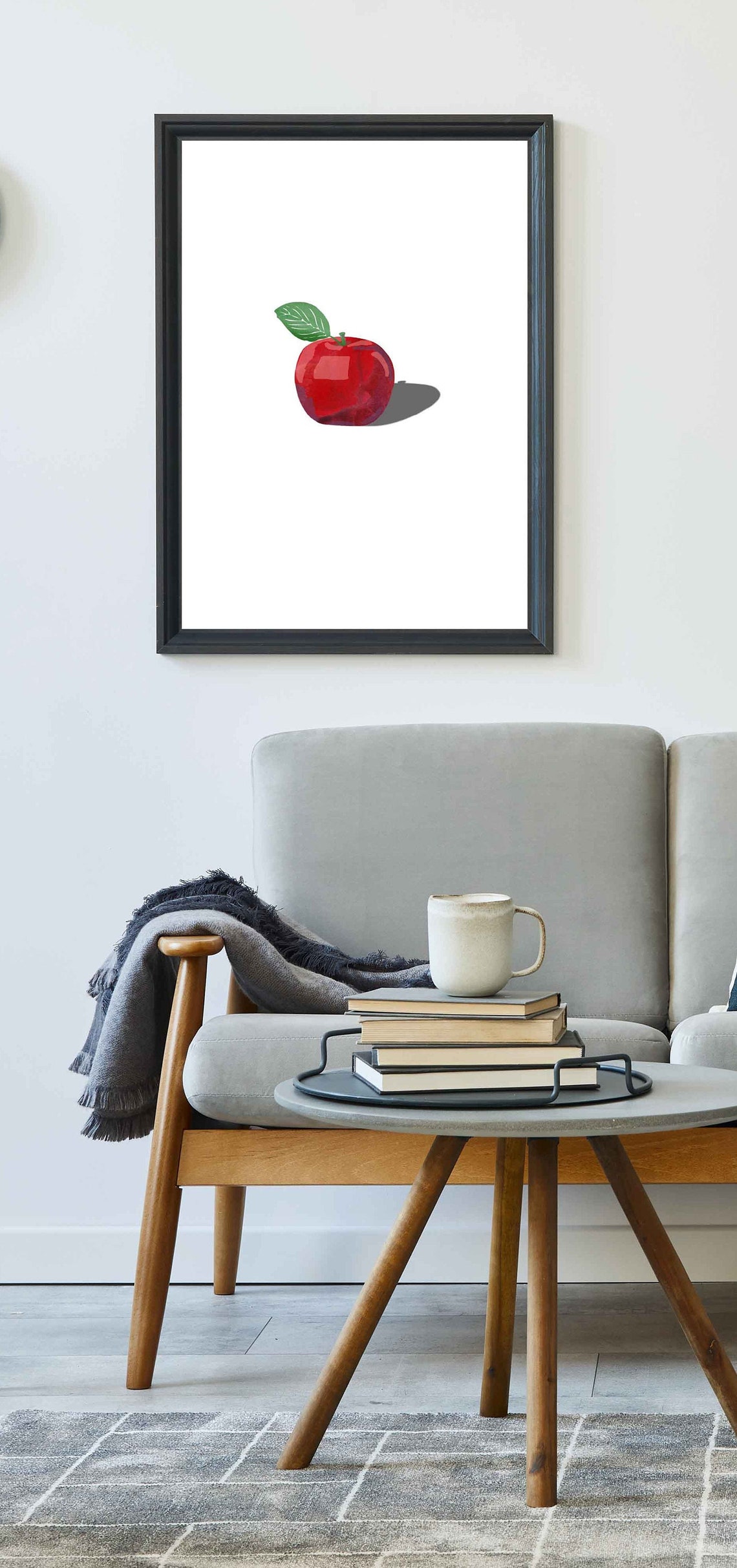 Apple Printable Wall Art Fruit Art Print Teacher Wall Art Etsy