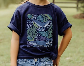 Kids Ocean Tshirt, Sea Animal Birthday Party Shirt Nautical Birthday Shirt for Kids Whale Sweatshirt Girl Toddler Ocean Lover Hoodie for Kid