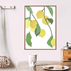 Citroen digitale print, citrus keuken muur kunst fruit afdrukbare minimalistische muur kunst eetkamer poster citroenen downloadbare kunst afbeelding 5