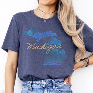 Michigan Shirt for Women, Michigan Mom Shirt Native Michigan Family Tshirt Michigan Gifts & Apparel State of Michigan Lover Gifts