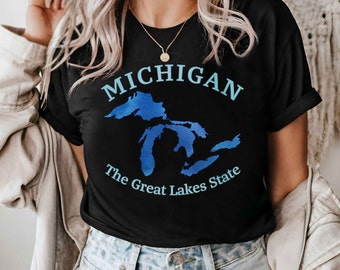Michigan Great Lakes Shirt, Michigan Gifts Lake Michigan Shirt Unsalted Lake Life Tshirt Up North Shirt Michigan Made