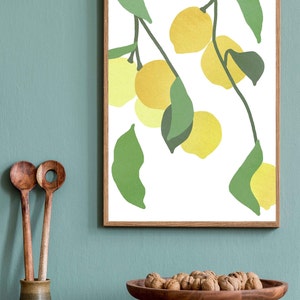 Citroen digitale print, citrus keuken muur kunst fruit afdrukbare minimalistische muur kunst eetkamer poster citroenen downloadbare kunst afbeelding 10