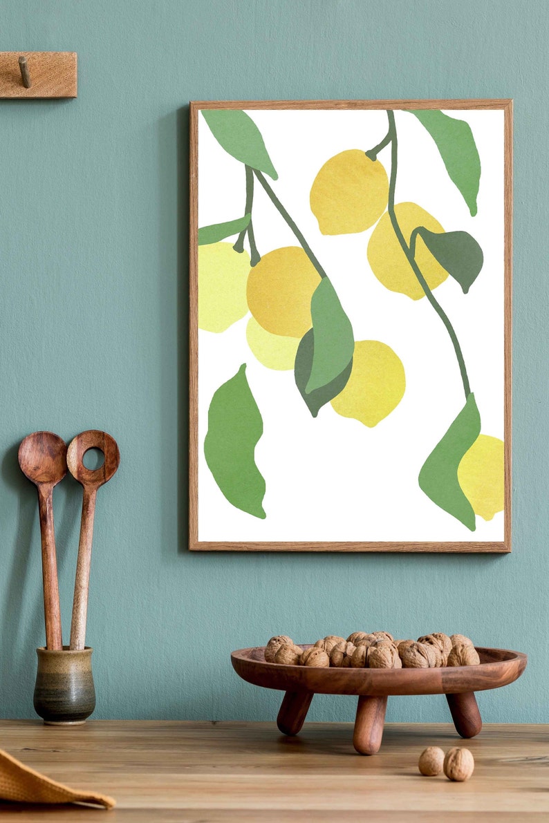 Citroen digitale print, citrus keuken muur kunst fruit afdrukbare minimalistische muur kunst eetkamer poster citroenen downloadbare kunst afbeelding 10