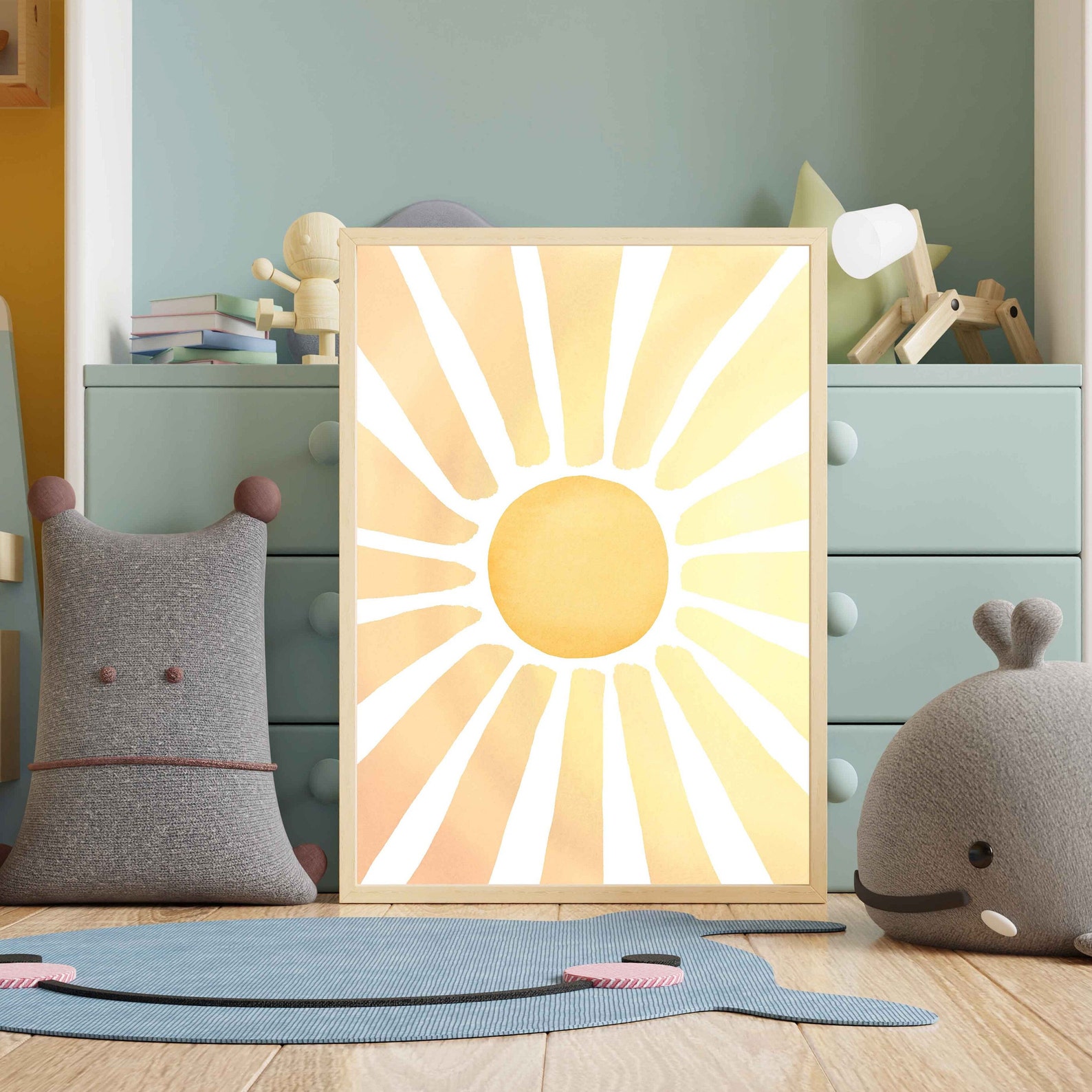 Watercolor Sunshine Printable Art, You Are My Sunshine Nursery Wall Art ...