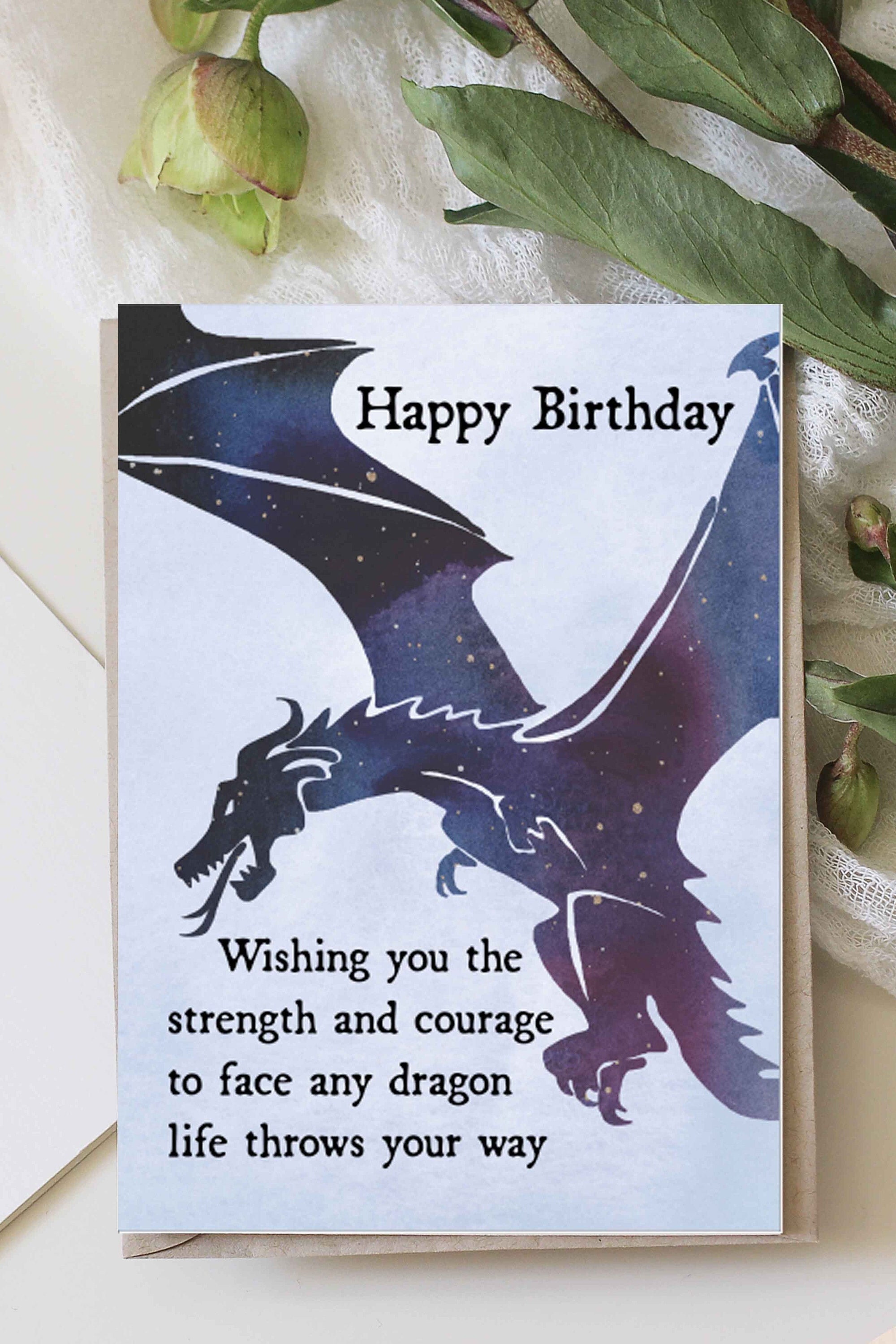 Dragon Printable Birthday Card Cosmic Dragon Birthday Digital - Etsy