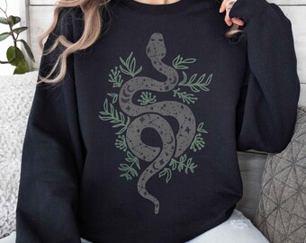 Sudadera de serpiente, regalo de vibraciones espeluznantes para novia amante de la serpiente regalo de sudadera de Halloween para hermana sudadera bruja ropa de temporada espeluznante