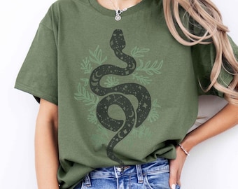 Celestial Snake Shirt, Snake Lover Gift Teen Celestial Clothing Witchy Clothing Snake Tshirt Spooky Shirt Snake Tee Astrology Shirt Women