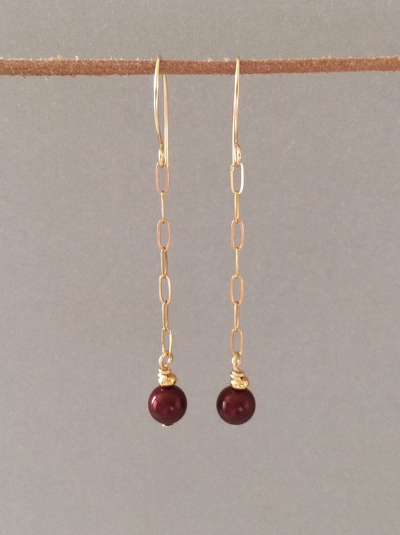 Swarovski Bordeaux Pearl Dangle Earrings Delicate Pearl and | Etsy