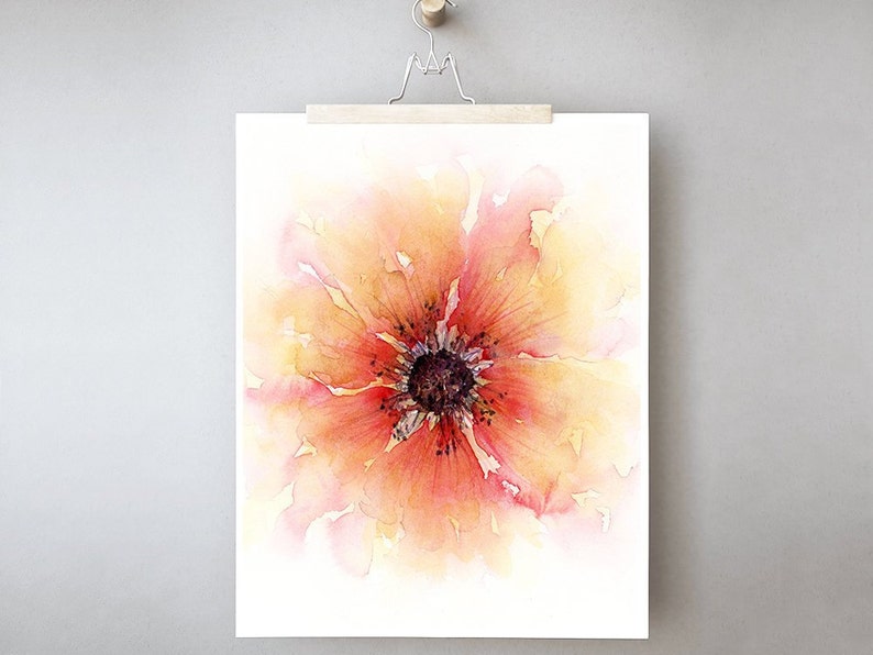 Watercolor Flower Abstract Print Set of 3, Bedroom Wall Decor Over the ...