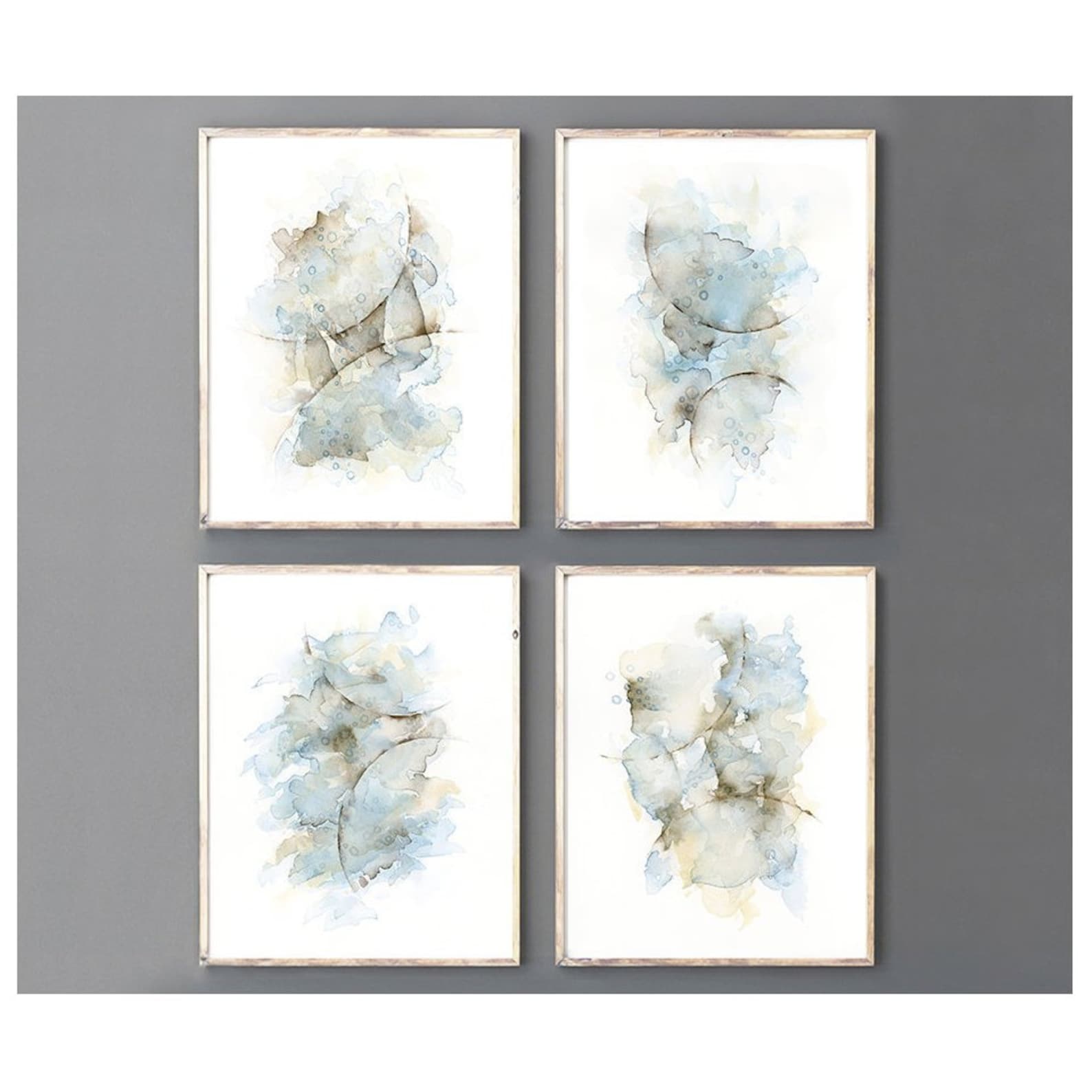 4 Piece Wall Art Print Set Abstract Painting Watercolor in | Etsy