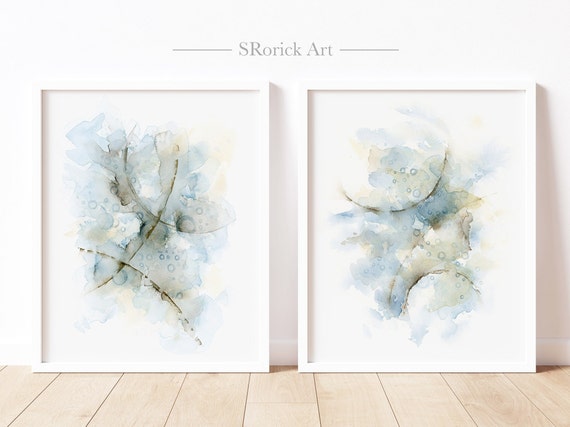 Blue and cream wall on sale art