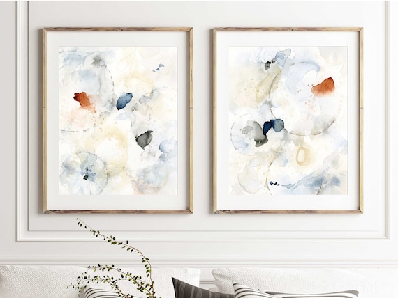 Blue and cream wall on sale art