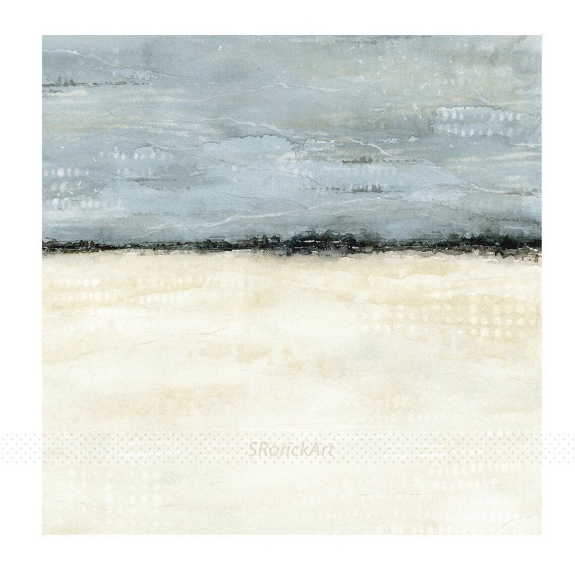 Giclee Wall Art Print of Abstract Painting in Blue Grey Beige - Etsy