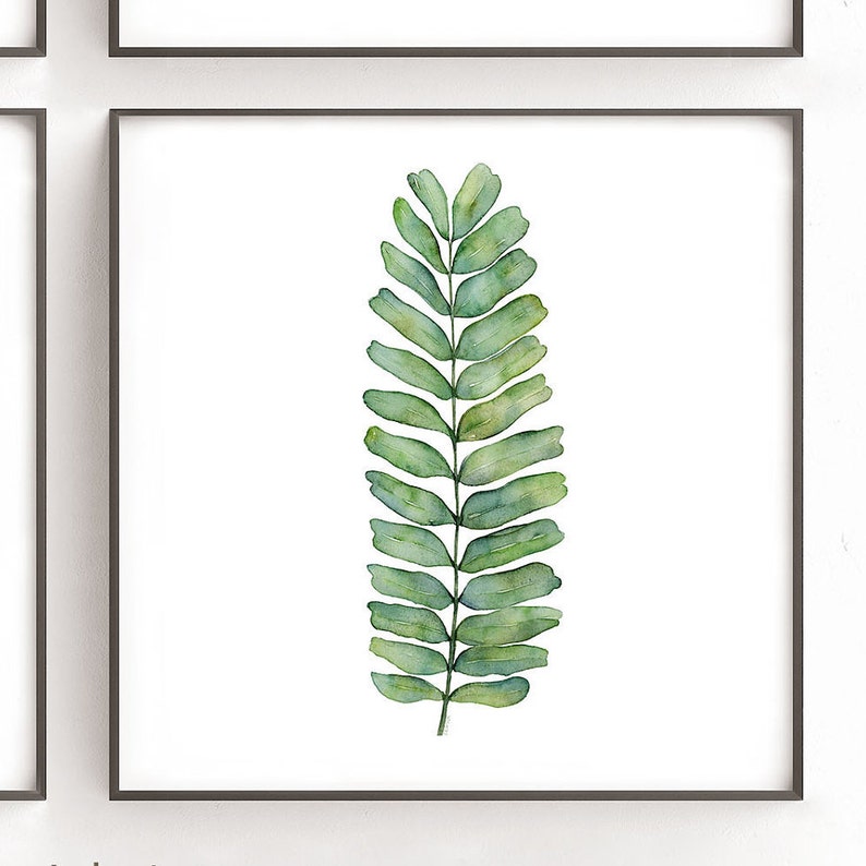 Square Wall Art Print Set of 4 Leaf Botanical Prints Greenery Etsy
