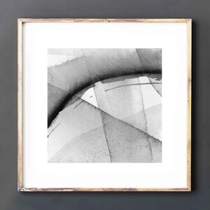 Black and White Set of 3 Prints of Square Abstract Watercolor Paintings ...