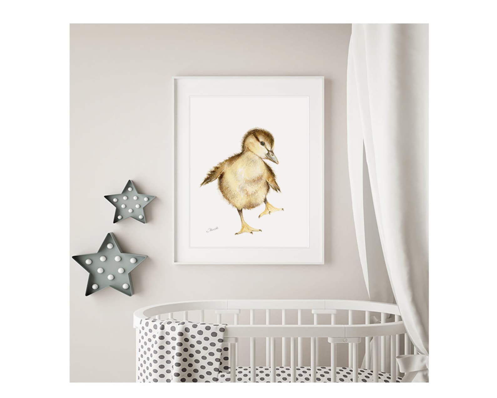 Nursery Duck Print, Woodland Nursery Decor Wall Art Print of Yellow ...