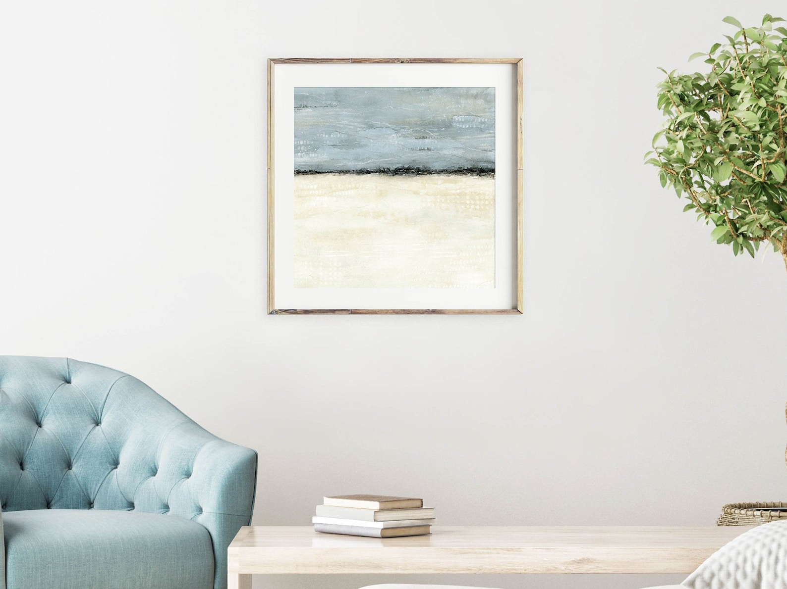 Giclee Wall Art Print of Abstract Painting in Blue Grey Beige - Etsy