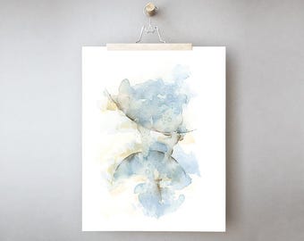Abstrakte Wand Kunst Druck, Einzigartiges Kunstwerk für Wände in Blau Grau, Wohnzimmer Wand Kunst, Schlafzimmer Wand Dekor über Kaffee