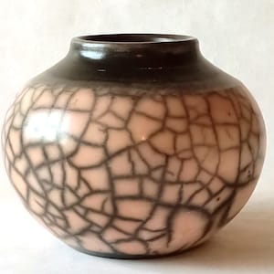 SALE - 12-197 naked raku fired ceramic vessel