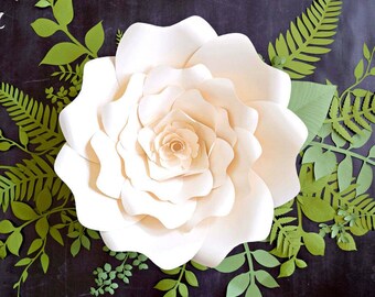 Giant Paper Flower Printable Templates, Paper Flowers SVG Cut files, Large Paper Flowers, Leaf & Vine SVG Files