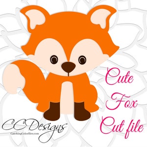 Söt rävunge SVG- och DXF-klippfiler, PNG-rävunge ClipArt, SVG-filer för silhuett och Cricut, direktnedladdning