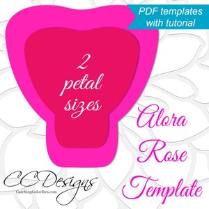 Printable PDF Paper Rose Templates, Giant Paper Rose Flower Templates with Tutorial, Large Flower Template