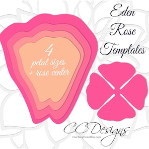 Modelli di rose di carta giganti, fiori di carta grandi fai da te, modello e tutorial di rose di carta in PDF stampabili, decorazioni per matrimoni