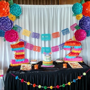 DIY Large Paper Flower Template SVG Cut Files and PDF Printables, Fiesta Birthday Party Decor, Paper Flowers