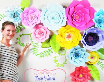 DIY Wedding Decor- DIY Giant Paper Flower Backdrop- DIY paper flower templates- Wedding and event decor ideas- Diy giant paper flowers