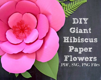 Hibisco gigante flores de papel flores de papel gigantes - Etsy España