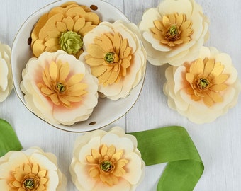 Easy Paper Flower Tutorial, Paper Flower Templates. Small Flowers, Party Decor, Paper Flower SVG and PDF Printables,