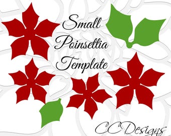 Paper Poinsettia Flowers, Easy Printable PDF Poinsettia Flower Templates and full video tutorial, Christmas Flowers