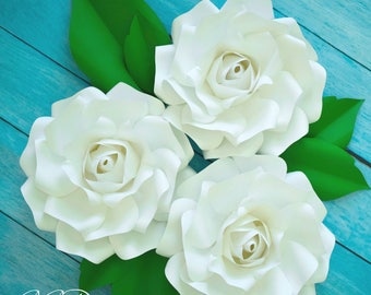 Plantillas y tutoriales de rosas de papel pequeñas, rosas de papel para bodas, flores de papel fáciles, plantillas PDF imprimibles, archivos SVG para cortar