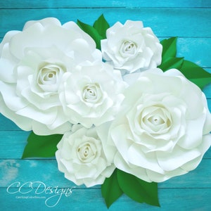 Large Paper Rose Template, Giant Paper Flower Printable Template & Tutorial, Paper Flowers, Wedding Backdrop, DIY Paper Flowers