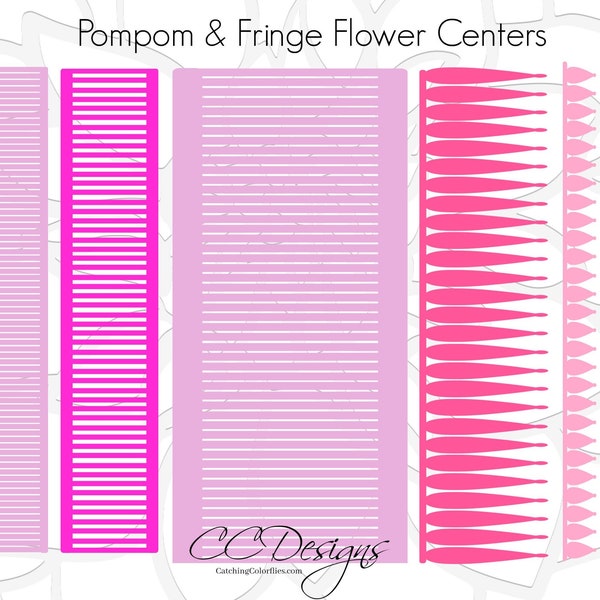 Pompom Paper Flower Center SVG Template, Large Paper Flower Center Template, Instant Download DIY Flower Templates